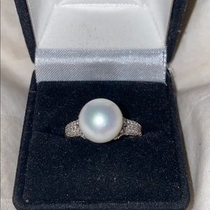David Yurman Starburst Pearl Ring with Diamonds